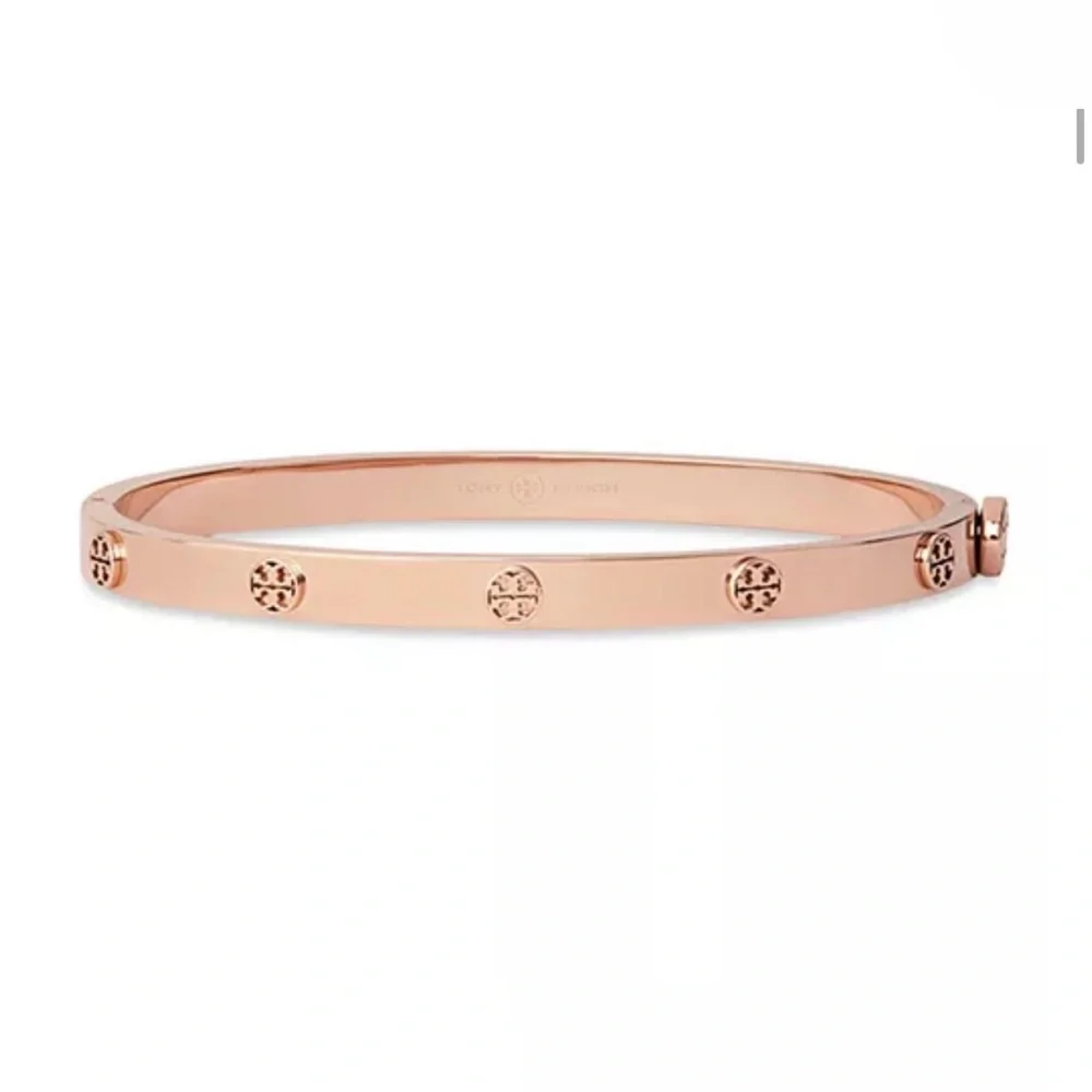 Tory Burch Thin Icon Hinge Bangle Bracelet NWOT - Picture 2 of 5